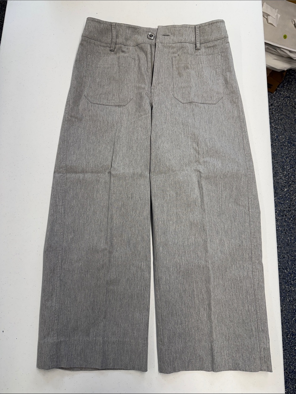 Zac & Rachel Gray Wide-Leg Cropped Pants